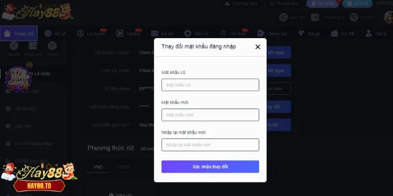 Đổi mới password để gia tăng độ an toàn