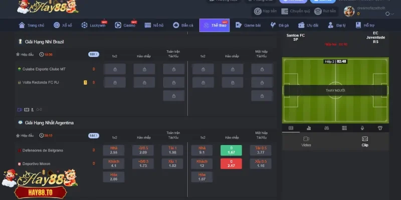 Đầy đủ trận đấu để bắt đầu cá cược