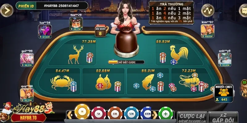 Thao tác chơi bầu cua online